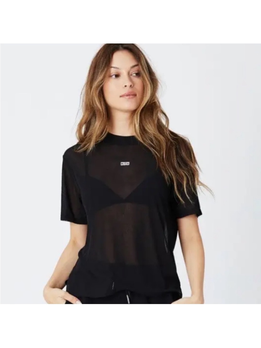 Kith Black Sheer Short-Sleeve Top